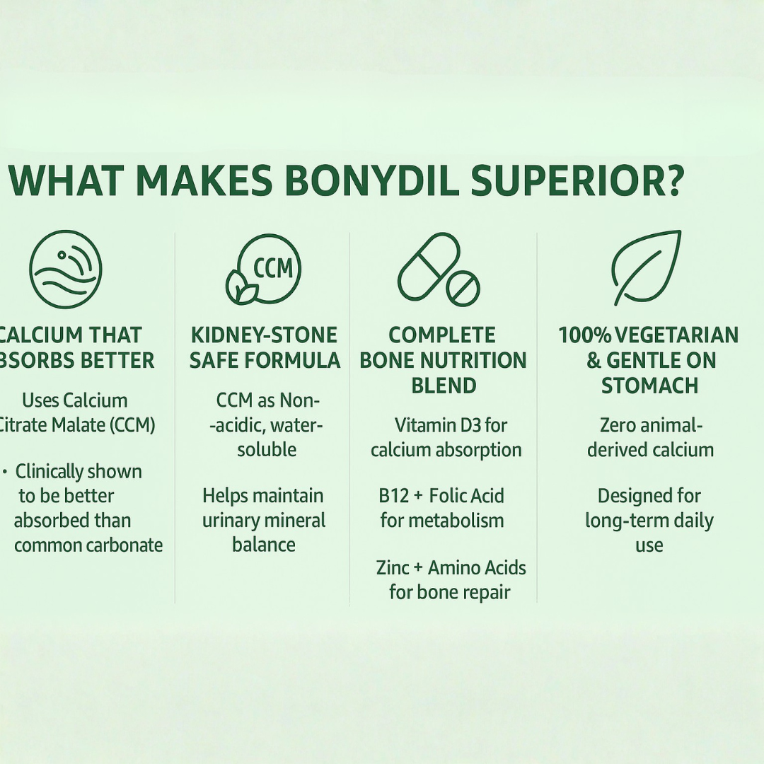 Bonydil Tablets (Pack of 2) | Calcium Support Tablets | 60 Tablets